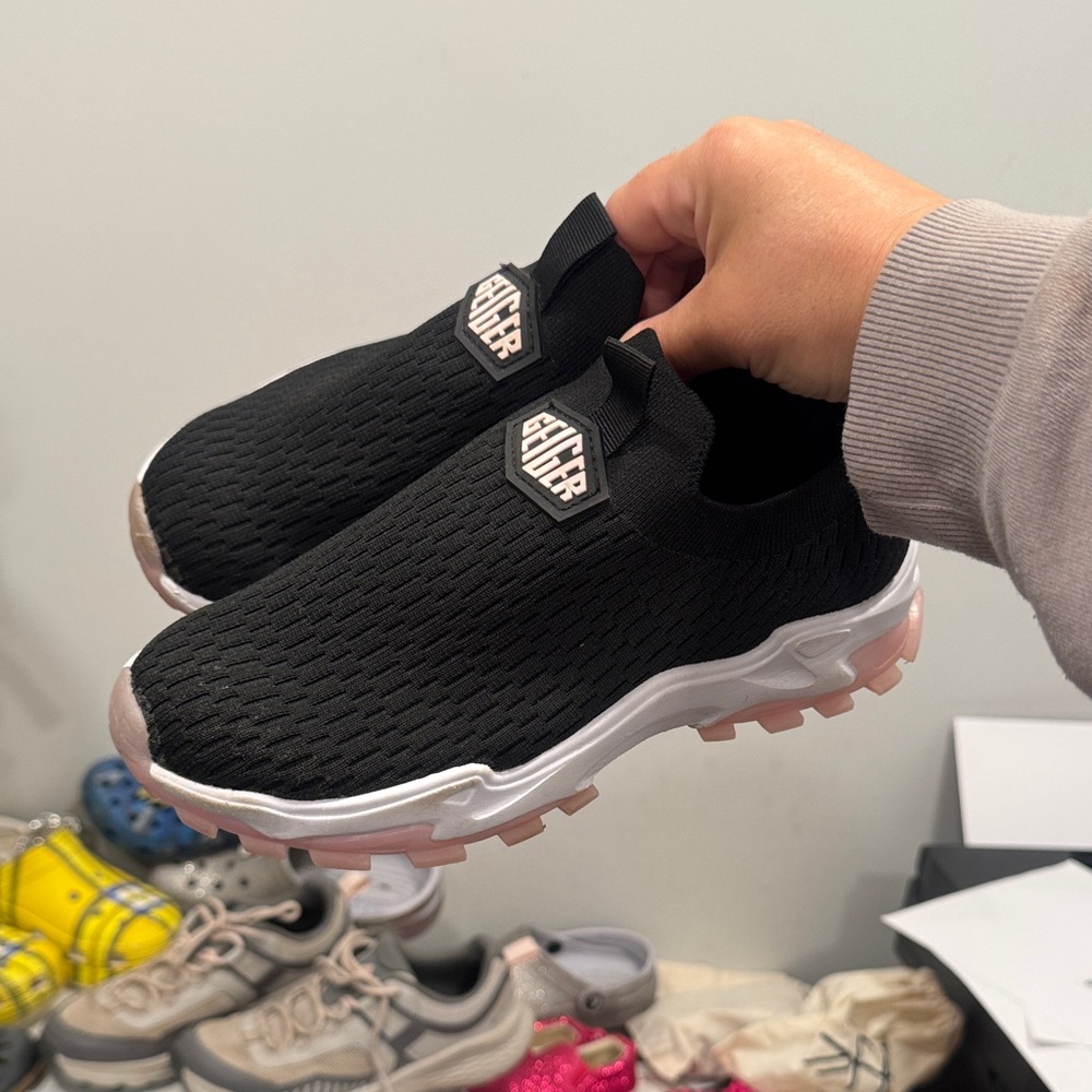 Kurt Geiger Black and Pink Kids Sneakers